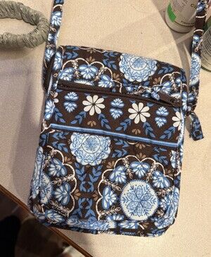 Blue Floral Crossbody Bag for Women